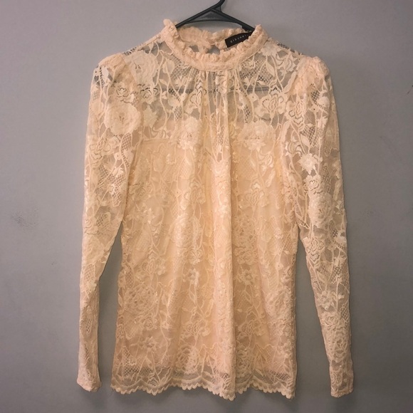Lace High Neck Blouse Size XS - Picture 2 of 7